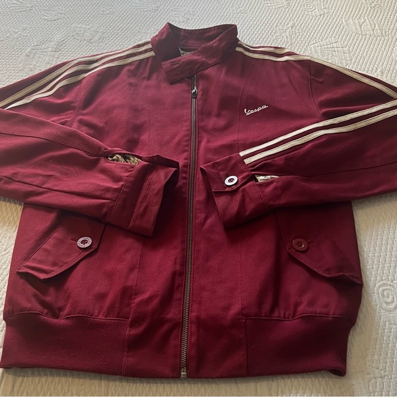 adidas Other - Adidas x Vespa Maroon Jacket with Cream Stripes*rare